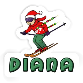 Diana Sticker Christmas Skier Image