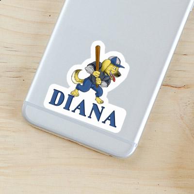 Autocollant Diana Baseball-Chien Notebook Image