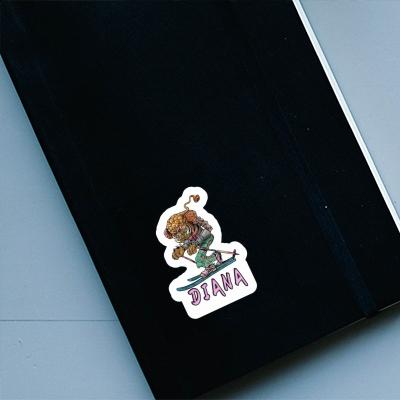 Sticker Diana Telemark Skier Laptop Image