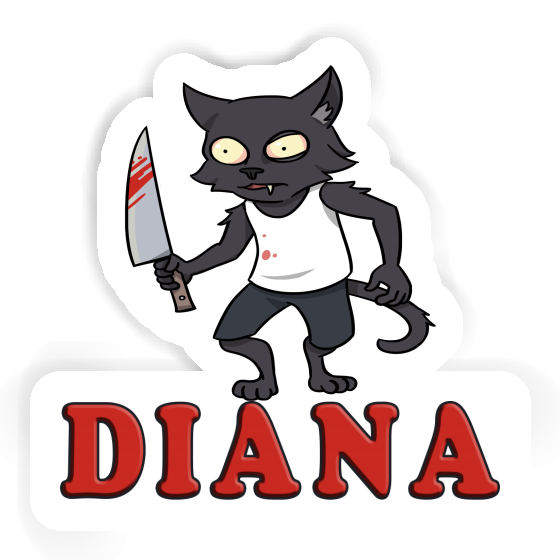 Chat psychopathe Autocollant Diana Gift package Image