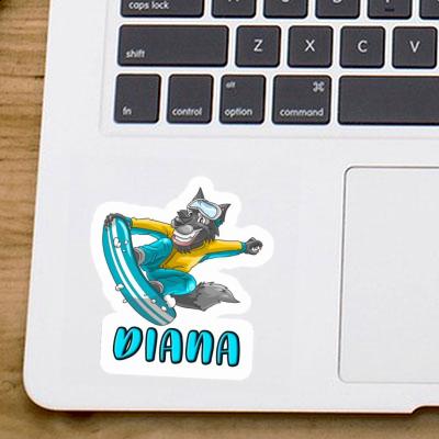 Diana Sticker Snowboarder Laptop Image