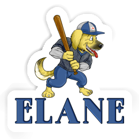 Autocollant Baseball-Chien Elane Image