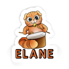 Elane Sticker Drummer Cat Image