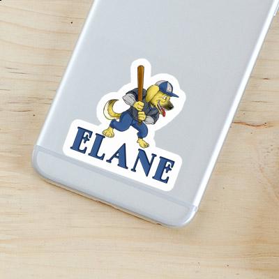 Sticker Elane Baseball Dog Notebook Image