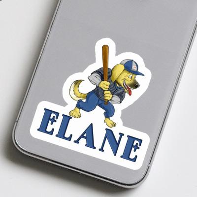 Sticker Elane Baseball Dog Laptop Image