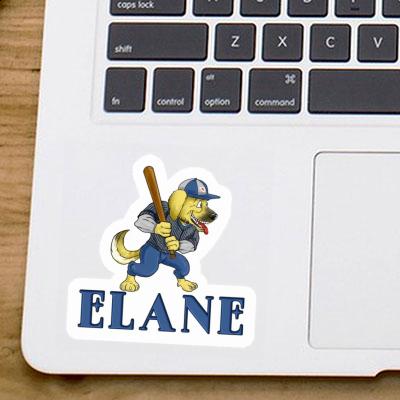 Sticker Elane Baseball Dog Laptop Image