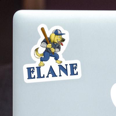 Elane Aufkleber Baseball-Hund Laptop Image