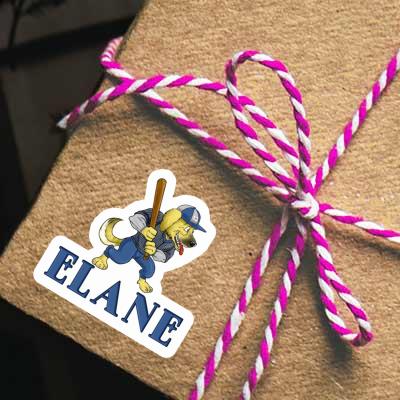 Sticker Elane Baseball Dog Laptop Image