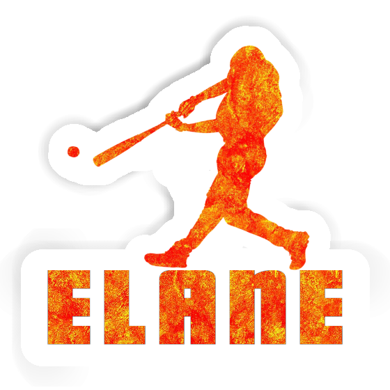 Sticker Elane Baseball Player Notebook Image