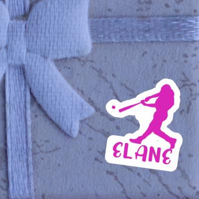 Sticker Elane Baseball Player Notebook Image