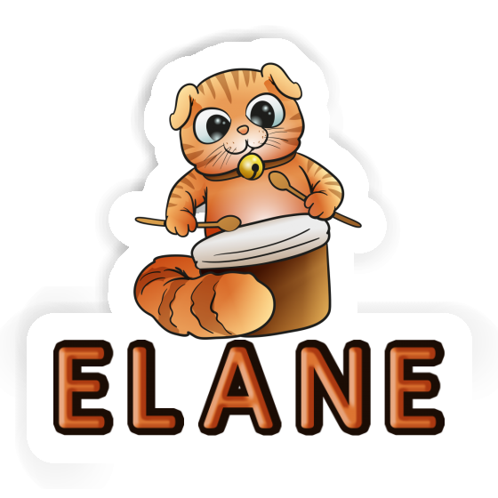 Elane Sticker Drummer Cat Laptop Image