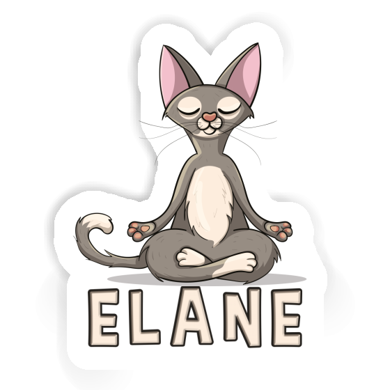 Sticker Elane Yoga-Katze Laptop Image