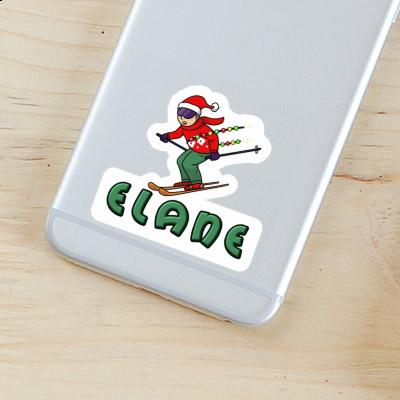 Elane Sticker Christmas Skier Laptop Image