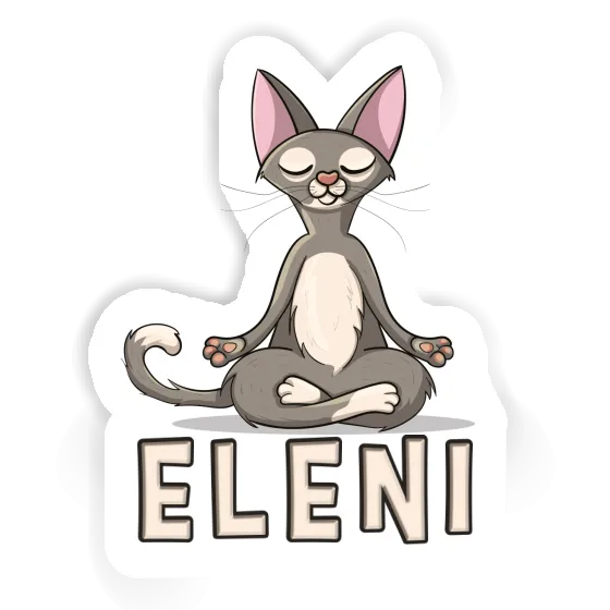 Eleni Aufkleber Yoga-Katze Eleni Aufkleber Yoga-Katze Image