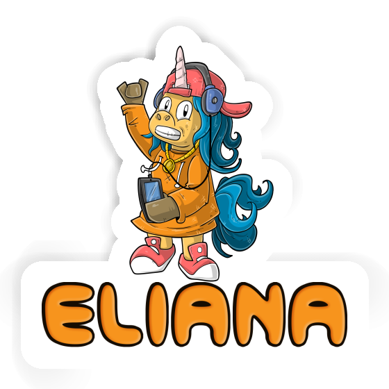 Eliana Autocollant Licorne hip-hop Laptop Image