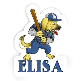 Autocollant Baseball-Chien Elisa Image