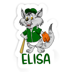 Elisa Aufkleber Baseball-Katze Image