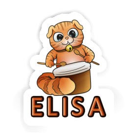 Elisa Sticker Drummer Cat Image