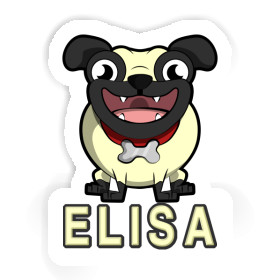 Elisa Sticker Pug Image