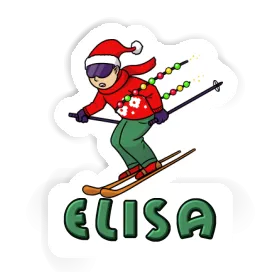 Christmas Skier Sticker Elisa Image