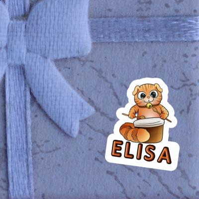 Elisa Sticker Trommler-Katze Notebook Image