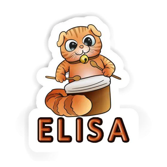 Elisa Sticker Drummer Cat Notebook Image