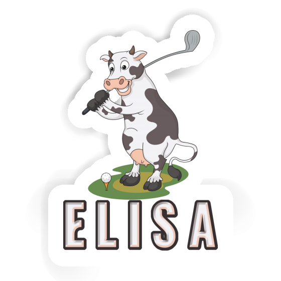 Elisa Sticker Golf Cow Notebook Image