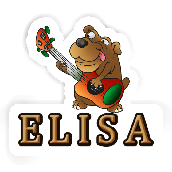 Guitar Dog Sticker Elisa Notebook Image