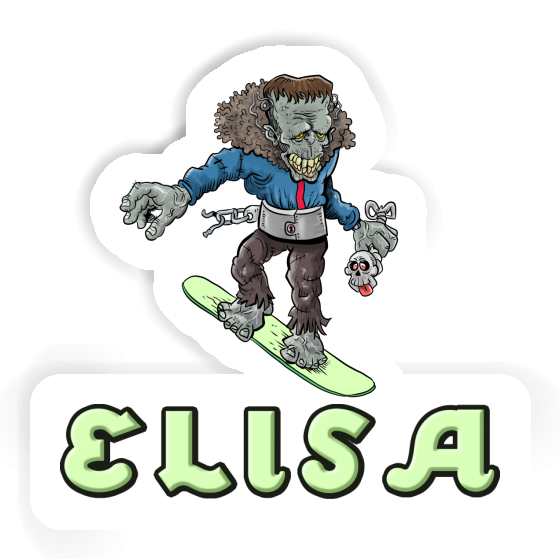 Elisa Autocollant Snowboardeur Laptop Image