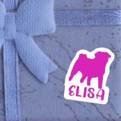 Elisa Sticker Pug Notebook Image