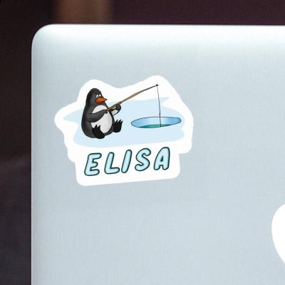 Elisa Sticker Fishing Penguin Laptop Image