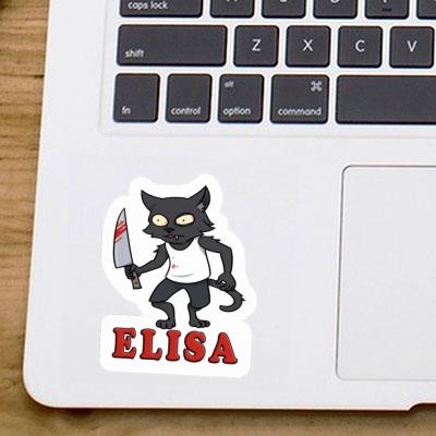 Elisa Sticker Psycho Cat Laptop Image