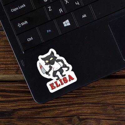 Elisa Sticker Psycho Cat Laptop Image