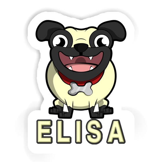 Elisa Sticker Pug Notebook Image