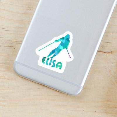 Skifahrerin Sticker Elisa Laptop Image