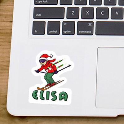 Christmas Skier Sticker Elisa Image