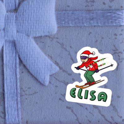 Christmas Skier Sticker Elisa Laptop Image