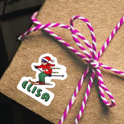 Christmas Skier Sticker Elisa Notebook Image