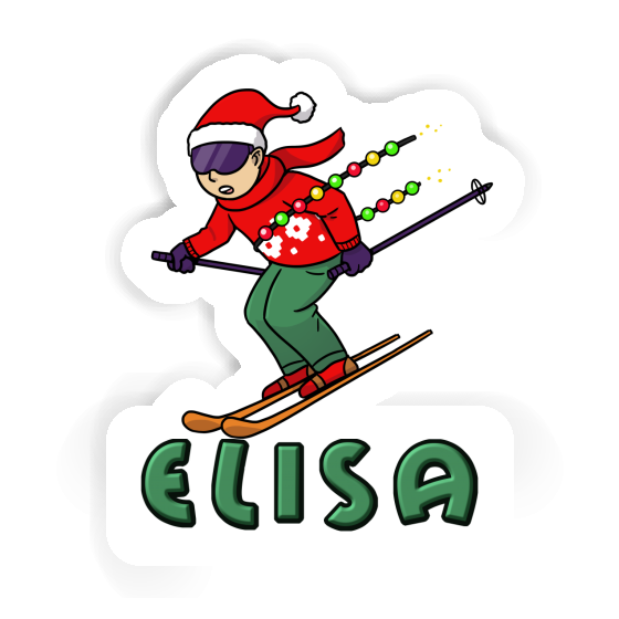 Christmas Skier Sticker Elisa Laptop Image