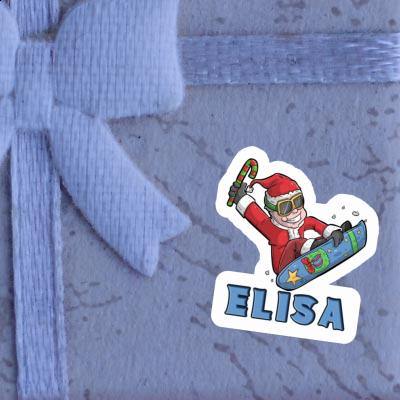 Christmas Snowboarder Sticker Elisa Image