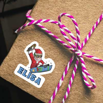 Christmas Snowboarder Sticker Elisa Image