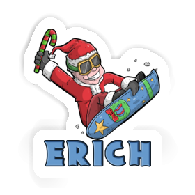 Autocollant Erich Snowboarder de Noël Image