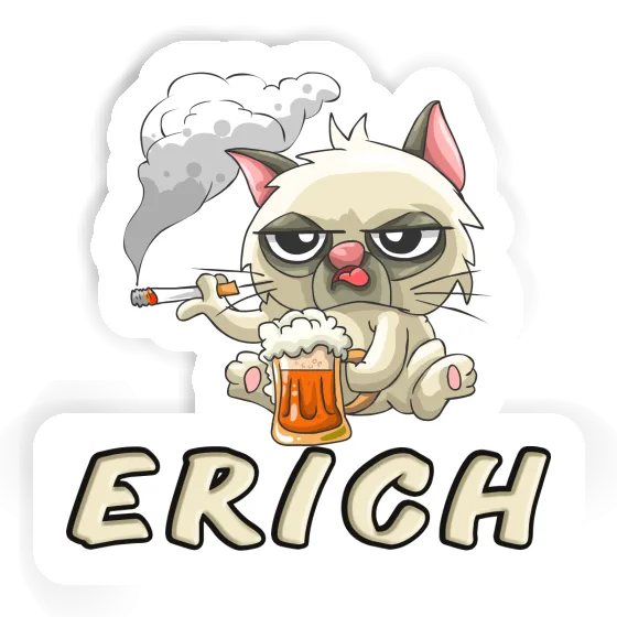 Sticker Erich Smoking Cat Laptop Image