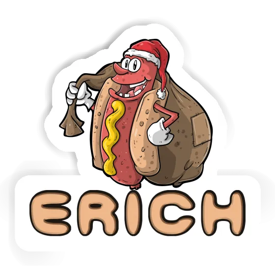 Erich Sticker Christmas Hot Dog Image