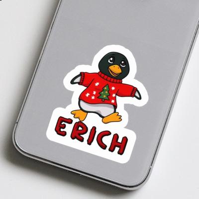 Erich Autocollant Pingouin de Noël Notebook Image
