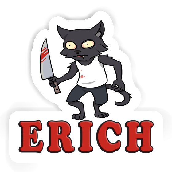 Psycho Cat Sticker Erich Notebook Image