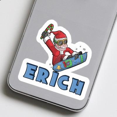 Erich Sticker Weihnachts-Snowboarder Notebook Image