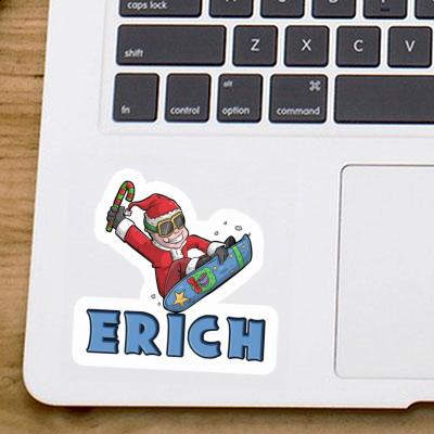 Erich Sticker Weihnachts-Snowboarder Notebook Image