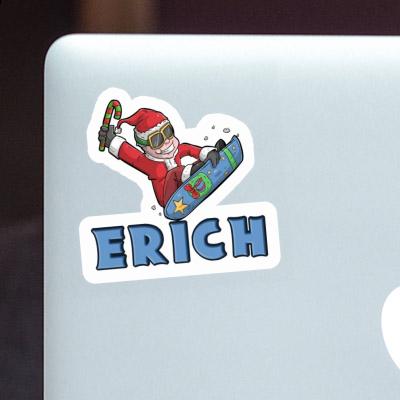 Autocollant Erich Snowboarder de Noël Laptop Image