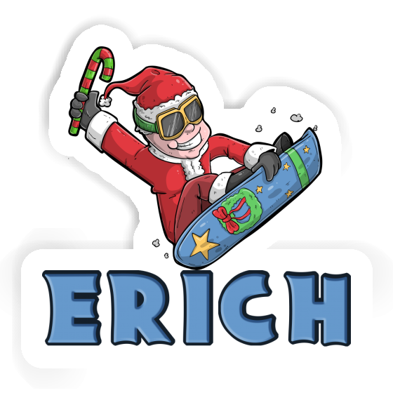 Erich Sticker Weihnachts-Snowboarder Image